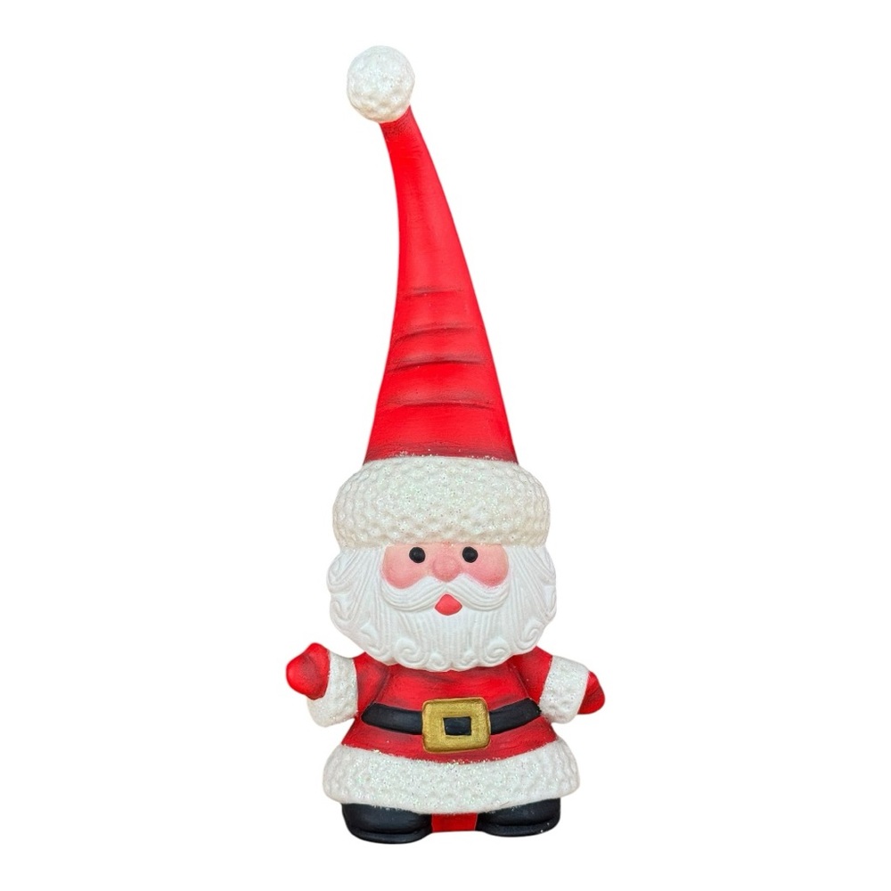 Ceramic Santa Figurine with Glitter Accents